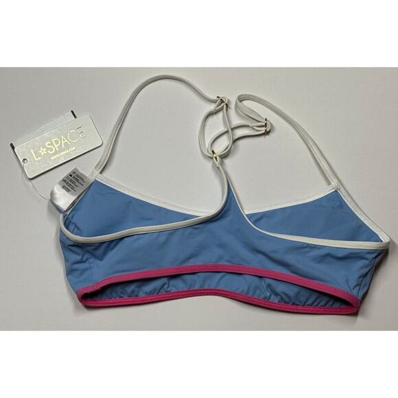L Space Pamela Blue Swim Bikini Top M Medium NWT - Picture 2 of 3